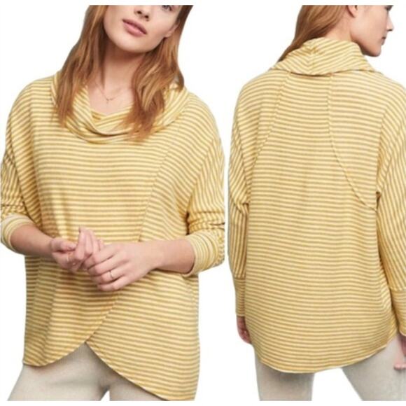 Anthropologie Saturday Sunday Striped Cowl Neck Top Size XS - Picture 1 of 7